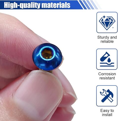 6PCS Steering Wheel Screw Kit, M5×0.8/20mm Stainless Round Head Car Steering Wheel Bolts with Installation Tool, Burnt Titanium Finish Taper Fixing Bolts for Auto Modification (Round) in Kuwait