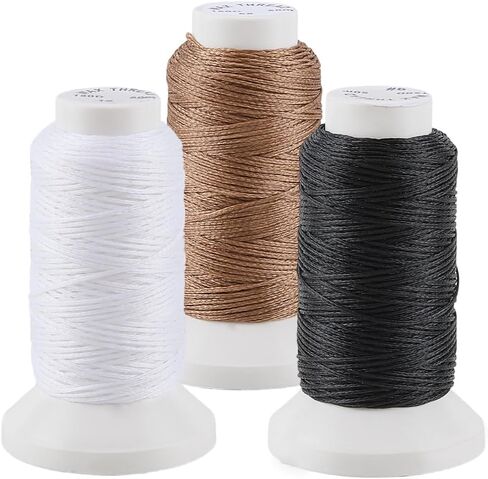 164 Yards 0.8mm 3 Colors Wax String Flat Waxed Thread 150D Waxed Leather Cords for Sewing Bookbinding Stitching Repairing Beading DIY Projects Perfect Dream Catcher Supplies in Kuwait