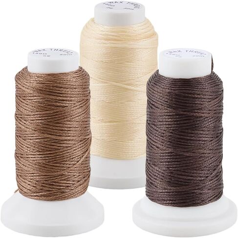 164 Yards 0.8mm 3 Colors Wax String Flat Waxed Thread 150D Waxed Leather Cords for Sewing Bookbinding Stitching Repairing Beading DIY Projects Perfect Dream Catcher Supplies in Kuwait