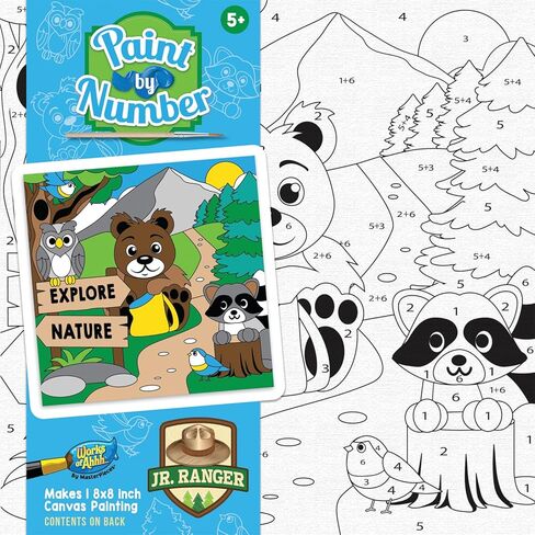 Works of Ahhh... Masterpieces Old Macdonald’s Farm Paint by Number Kit – Fun DIY Painting Set with Pre-Printed Canvas, Paints & Brushes – Easy Arts and Crafts Activity Gift in Saudi Arabia