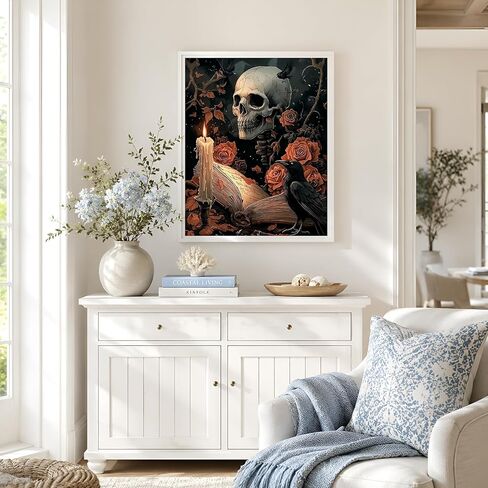 NXIKYO Skull Paint by Numbers Kit for Adults Beginner, Roses Book Adult Paint by Number Kits on Canvas, DIY Acrylic Oil Easy Painting by Numbers for Home Wall Decor 16 X 20 inch (Without Frame) in Saudi Arabia