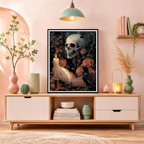 NXIKYO Skull Paint by Numbers Kit for Adults Beginner, Roses Book Adult Paint by Number Kits on Canvas, DIY Acrylic Oil Easy Painting by Numbers for Home Wall Decor 16 X 20 inch (Without Frame) in Saudi Arabia