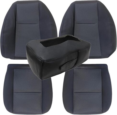 NLQR Driver & Passenger Bottom & Top & Armrest Console Jump Replacement Cloth Seat Covers & Foam Cushions fit for Chevy Silverado Tahoe Suburban Avalanche GMC Sierra Yukon 1500 2500HD 3500HD 2007-2014 in Kuwait