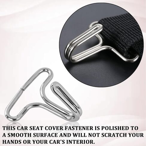 20 PCS Car Seat Cover Hooks, Locking Clip for Car Seat Headrest Cushion, Metal Vehicle Seat Mat Pad Fixing Hanger Hook, Bag Straps Hook Fastener Replacement, Automotive Seat Cover Accessories in Saudi Arabia