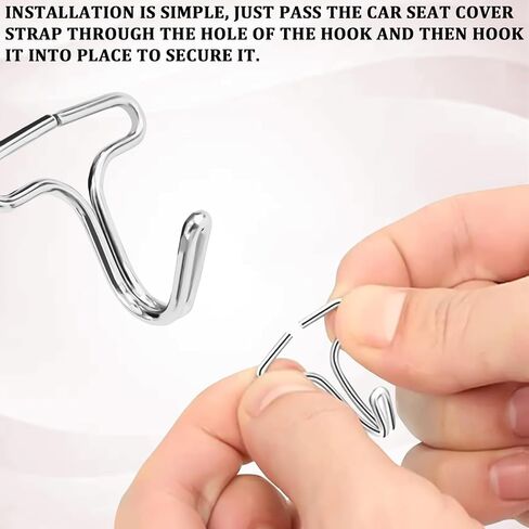 20 PCS Car Seat Cover Hooks, Locking Clip for Car Seat Headrest Cushion, Metal Vehicle Seat Mat Pad Fixing Hanger Hook, Bag Straps Hook Fastener Replacement, Automotive Seat Cover Accessories in Saudi Arabia