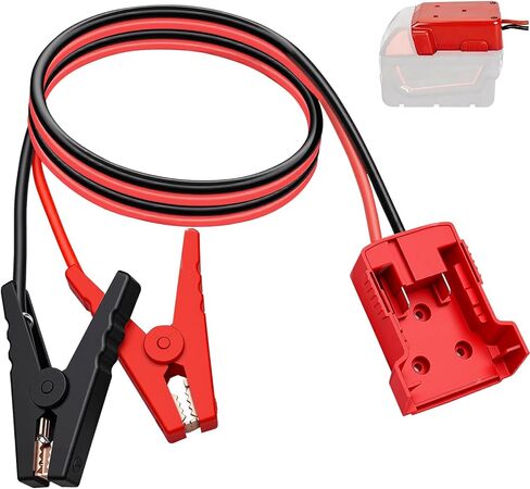 smseace 1Pack Battery Jumper Cables Alligator Clips Compatible with M18 18V Battery 8AWG 2FT Silicone Wire Temperature Resistance 392℉ 200℃ Automotive Jump Starter in Kuwait