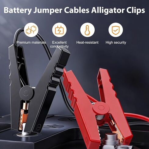 smseace 1Pack Battery Jumper Cables Alligator Clips Compatible with M18 18V Battery 8AWG 2FT Silicone Wire Temperature Resistance 392℉ 200℃ Automotive Jump Starter in Kuwait