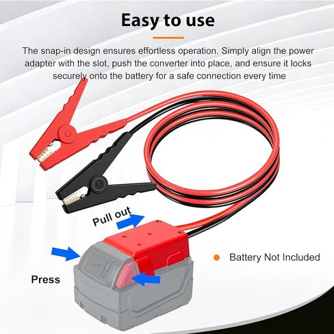 smseace 1Pack Battery Jumper Cables Alligator Clips Compatible with M18 18V Battery 8AWG 2FT Silicone Wire Temperature Resistance 392℉ 200℃ Automotive Jump Starter in Kuwait