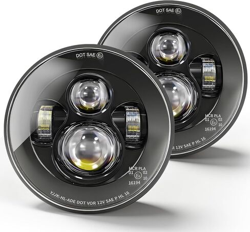 مصابيح أمامية LED مقاس 7 بوصة من CO LIGHT - مصباح أمامي LED H6024 معتمد من DOT - مع إشارة انعطاف كهرمانية بيضاء DRL لدراجة نارية Wrangler JK TJ LJ in Kuwait