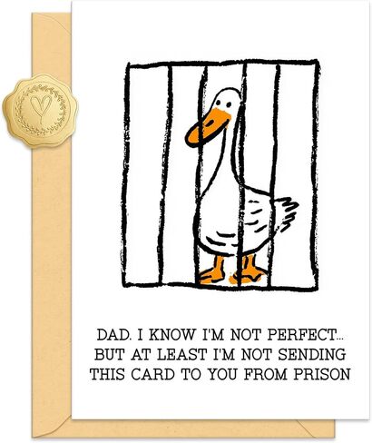 Father's Day Card for Dad from Daughter, Humorous Fathers Day Cards for Dad, with Envelope Sticker in Saudi Arabia