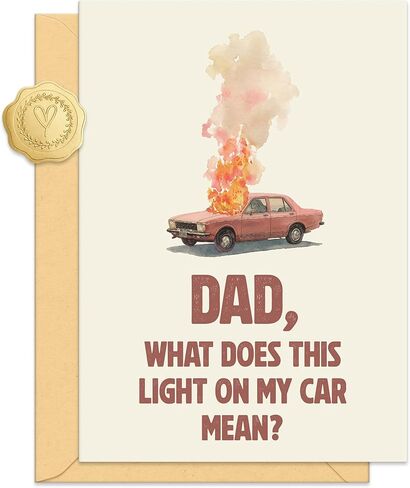 Father's Day Card for Dad from Daughter, Humorous Fathers Day Cards for Dad, with Envelope Sticker in Saudi Arabia