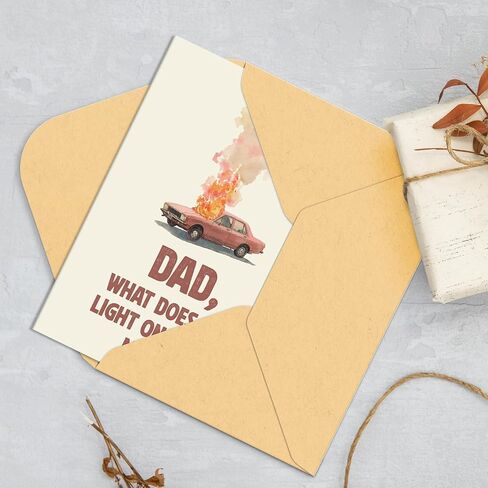 Father's Day Card for Dad from Daughter, Humorous Fathers Day Cards for Dad, with Envelope Sticker in Saudi Arabia