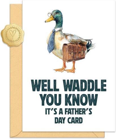 Father's Day Card for Dad from Daughter, Humorous Fathers Day Cards for Dad, with Envelope Sticker in Saudi Arabia