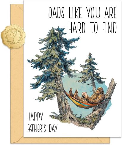 Father's Day Card for Dad from Daughter, Humorous Fathers Day Cards for Dad, with Envelope Sticker in Saudi Arabia