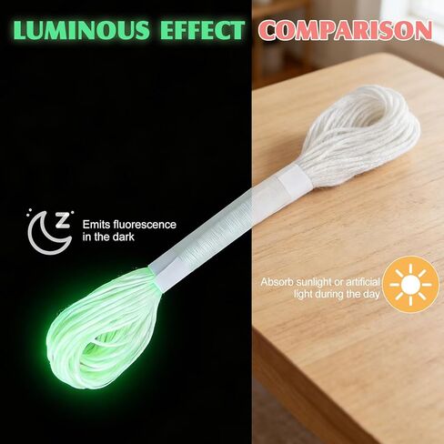 10 Pcs Glow in The Dark Embroidery Floss, Glow in The Dark Yarn, 8.74 Yards Fluorescent Embroidery Floss for Embroidery, Quilting, Sewing, DIY Accessories in Saudi Arabia
