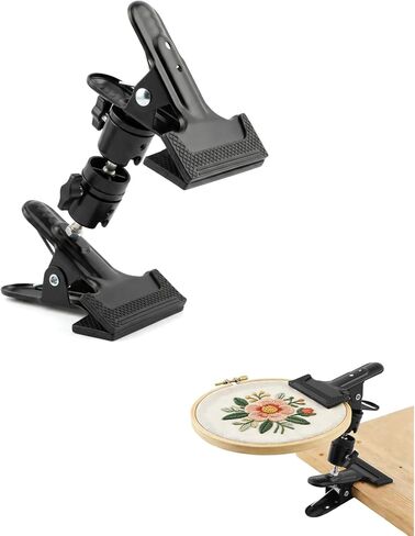 Metal Embroidery Hoop Stand Holder,Adjustable 360° Rotated Cross Stitch Lap Stand,Table Clip for Most Size/Shape Embroidery Needlework Hoops,Support Accessories Supplies for Craft DIY Projects,1pc in Saudi Arabia