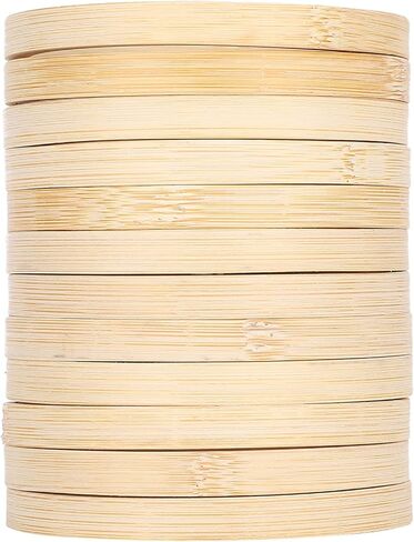 Bamboo Embroidery Hoops, Adjustable and Sturdy Material, Embroidery Rings, 12pcs Compact Set, for Cross Stitch, Sewing Crafts, DIY Projects, Hand Embroidery, Quilting, Beginners, H in Kuwait
