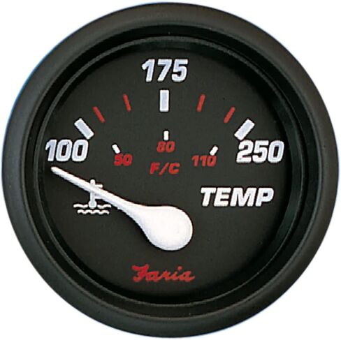 Faria 14604 Pro Water Temperature Gauge 100-250 F° - Red, 2" in Kuwait