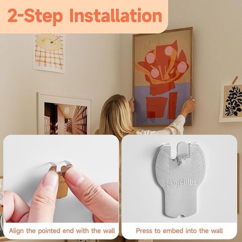 ANDGOO Drywall Picture Hangers, 10 Pack Heavy Duty Claw Picture Hanger, Frame Hanging Hooks, No Damage Drywall Hangers for Hanging Mirror Art Painting Poster, Hold Up to 40 Lbs in Saudi Arabia