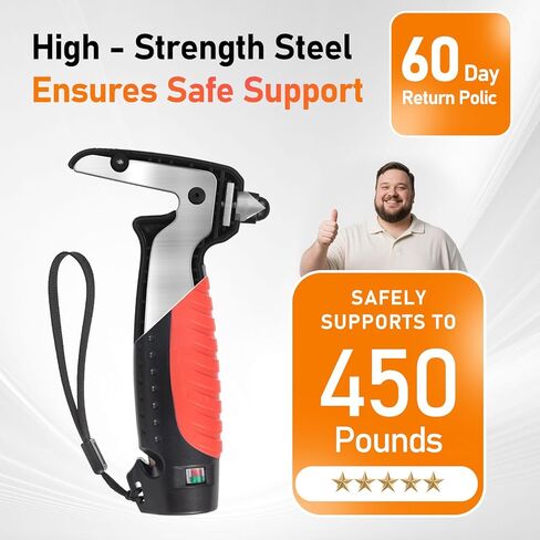Car Door Assist Handle for Elderly 2 Pack, Portable Vehicle Support Handle Car Door Assist Bar for Elderly, Car Cane for Elderly with Seat Belt Cutter & Window Breaker, Car Assist Handle for Seniors in Kuwait