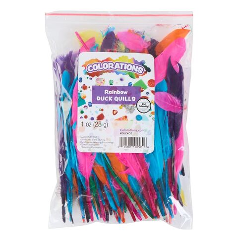 Colorations Rainbow Craft Feathers Classroom Pack, 8 oz – Colored Feathers for Arts & Crafts, Includes Zip-Top Bag for Easy Storage – Classroom Supplies for School and Learning at Home in Saudi Arabia