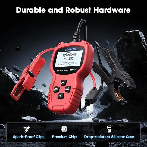 MA500 Car Battery Tester, 9V - 30V Digital Automotive Alternator Meter Diagnostic Tool 100-2000 CCA Load Capacity Auto Charging & Cranking Analyzer for Car Truck Motorcycle Boat RV ATV Yacht in Saudi Arabia