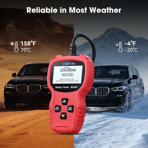 MA500 Car Battery Tester, 9V - 30V Digital Automotive Alternator Meter Diagnostic Tool 100-2000 CCA Load Capacity Auto Charging & Cranking Analyzer for Car Truck Motorcycle Boat RV ATV Yacht in Saudi Arabia