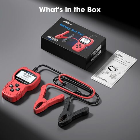 MA500 Car Battery Tester, 9V - 30V Digital Automotive Alternator Meter Diagnostic Tool 100-2000 CCA Load Capacity Auto Charging & Cranking Analyzer for Car Truck Motorcycle Boat RV ATV Yacht in Saudi Arabia
