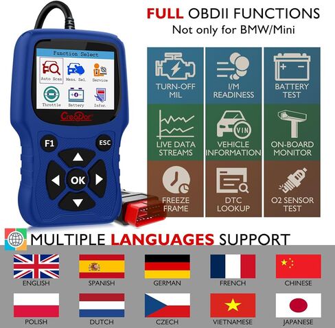 Creator C420 OBD2 Code Reader Fit for BMW Mini EPB ABS SRS DPF Oil Reset Multi System Scan Tool with Battery Registration OBDII Scanner Diagnostic Scan Tool in Kuwait