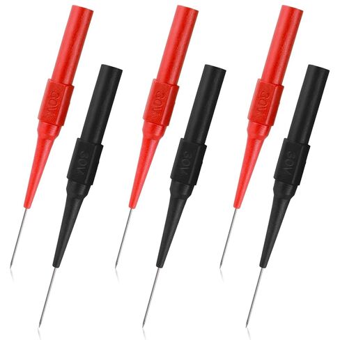 6 Pcs 0.7 Mm Back Probe Kit Automotive Stainless Steel Back Probe Pins Kit, Non-Destructive Insulation Wire Piercing Test Leads Multimeter Tester Probes Needle for Banana Socket Plug Car Tester in Saudi Arabia