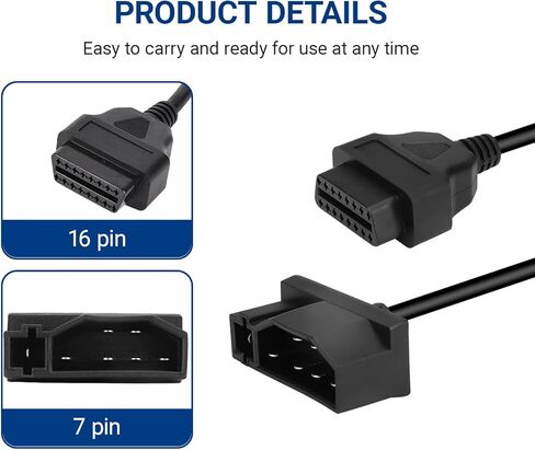 7 Pin OBD1 to OBD2 Adapter Replacement for Car Ford Code Reader Scanner Check Engine Repair Diagnostic Tool Cable Connector in Saudi Arabia