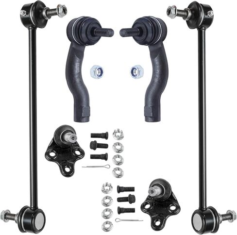 Detroit Axle - 6pc Front Suspension Kit for 2001-2005 Toyota RAV4 2 Lower Ball Joints 2 Stabilizer Sway Bar End Links 2 Outer Tie Rod End Links 2002 2003 2004 Replacement in Kuwait