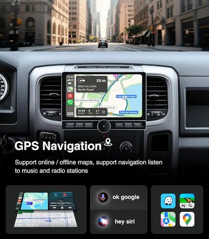 for Dodge Ram 1500 2500 3500 2013-2018 Stereo Upgrade Touch Screen Radio 9-inch Car Head Unit Wired Wireless CarPlay Android Auto GPS Navigation Type-C Fast Charger DSP Replacement (4+64GB) in Saudi Arabia