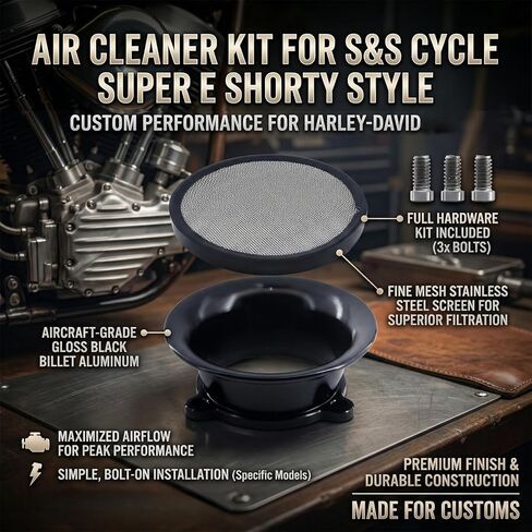 Aluminum Air Filter Velocity Stack for S&S Shorty Super E and G Series Carburetor (RED) in Saudi Arabia