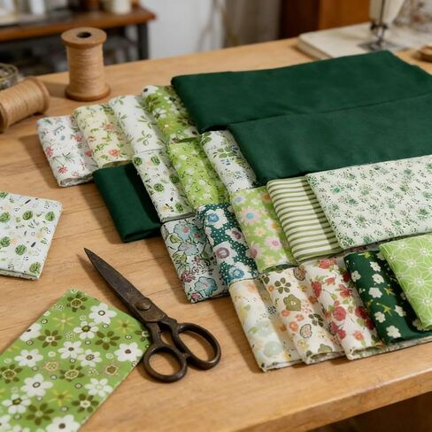 40 PCS Fabric Squares Cotton Pieces, Yellow Floral Pattern Sewing Materials for DIY Projects and Craft Supplies in Kuwait