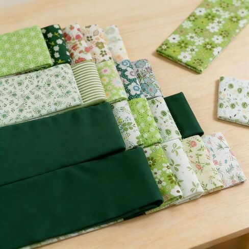 40 PCS Fabric Squares Cotton Pieces, Yellow Floral Pattern Sewing Materials for DIY Projects and Craft Supplies in Kuwait