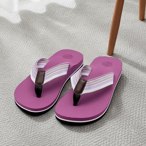 Flip Flops for Women-Arch Support Woven Strap Yoga Mat Cushion Lightweight Slip On Sandals for Summer Beach Indoor Outdoor in Saudi Arabia