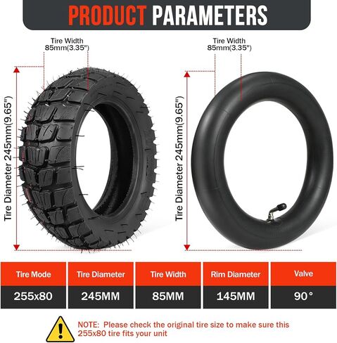 80/65-6 Scooter Tire Off Road,255x80 10x3 Tire and Tube Set,10 inch scooter tires Replacement for Nanrobot D4/D5/D6+/Apollo Pro/Kugoo Kirim M4 Pro/Varla Eagle One/Mantis 10 Electric Scooter in Saudi Arabia
