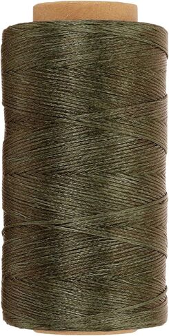 PATIKIL 284 Yard Flat Waxed Thread 150D 1mm Leather Sewing Cord for Repairing Shoes Bags Wallets Jewelry Making DIY Leather Craft, Yellow in Kuwait