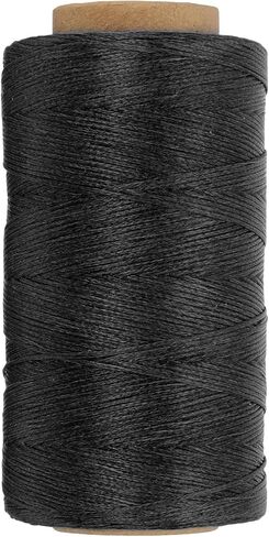 PATIKIL 284 Yard Flat Waxed Thread 150D 1mm Leather Sewing Cord for Repairing Shoes Bags Wallets Jewelry Making DIY Leather Craft, Yellow in Kuwait