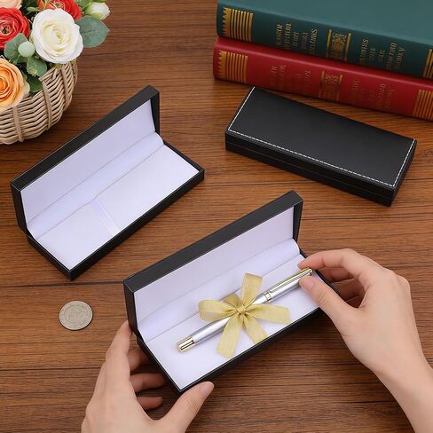 علبة أقلام حبر واحدة من Tyqour حافظة أقلام حبر جلدية سوداء صندوق هدايا لهدايا الأعمال التذكارية واللوازم المدرسية المكتبية in Kuwait