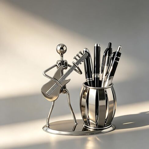 Guitar Decor Pen Organizer for Desk, Metal Pencil Holder Ornament, Music Gifts for Men Guitar Players, Cool Office Stuff & Desktop Decor in Kuwait