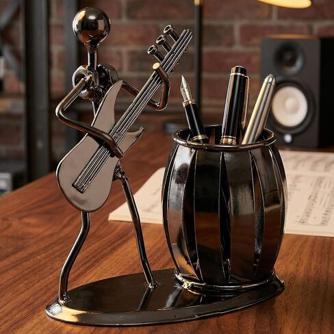 Guitar Decor Pen Organizer for Desk, Metal Pencil Holder Ornament, Music Gifts for Men Guitar Players, Cool Office Stuff & Desktop Decor in Kuwait