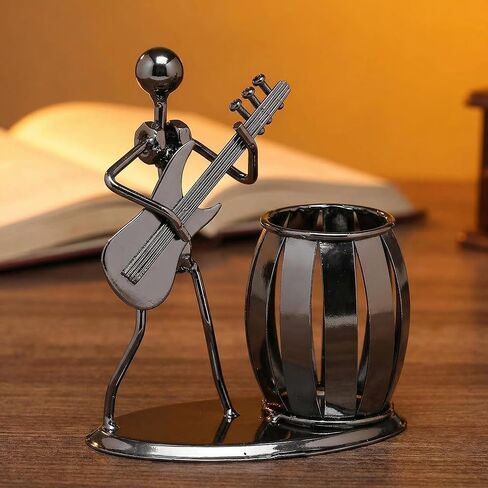 Guitar Decor Pen Organizer for Desk, Metal Pencil Holder Ornament, Music Gifts for Men Guitar Players, Cool Office Stuff & Desktop Decor in Kuwait