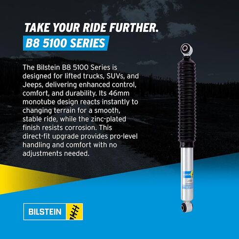Bilstein Pair of Rear B8 5100 Series Shocks Compatible with 2015-2020 Tahoe/Yukon w/o Police Package or Air Leveling Suspension with 0-1" Rear Lift | Easy Installation | Smooth Performance in Kuwait
