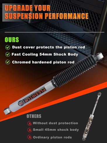 0-3" Rear Shocks for Silverado/Sierra 2500HD 2001-2026 RWD/4WD, for Silverado/Sierra 3500HD 2001-2026 RWD/4WD, Off-Road Suspension Upgrade Restores Proper Shock Travel & Enhances Ride Comfort in Saudi Arabia