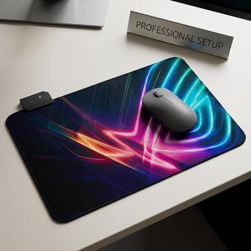 لوحة ماوس مضيئة للألعاب، لوحة مفاتيح RGB، لوحة ماوس غير قابلة للانزلاق، ملحقات الكمبيوتر، 13.79 بوصة طول × 9.85 بوصة عرض in Kuwait