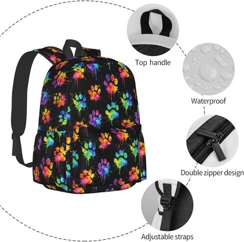 Perinsto Cute Dog Paws Backpack Laptop Backpack For Men Women, Lightweight Daypack Bookbag Rucksack For Daily Commutes Business Travel Hiking Camping in Saudi Arabia