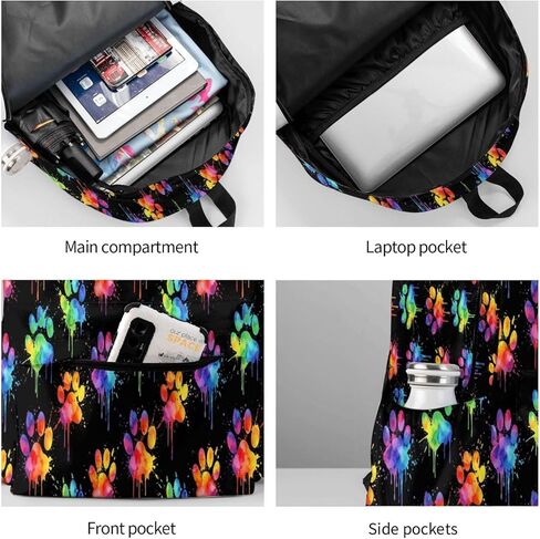 Perinsto Cute Dog Paws Backpack Laptop Backpack For Men Women, Lightweight Daypack Bookbag Rucksack For Daily Commutes Business Travel Hiking Camping in Saudi Arabia