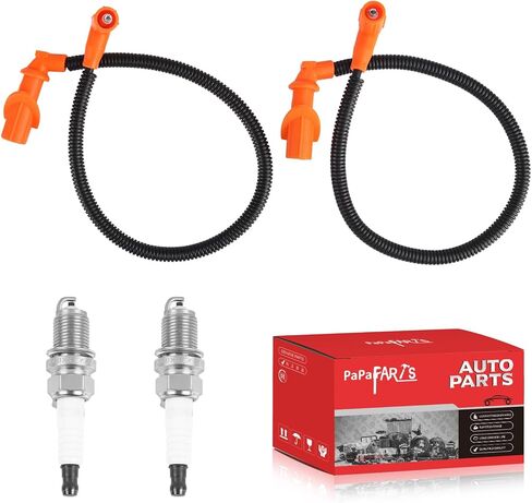 PAPAPARTS Spark Plug وSpark Plug Wire مع غطاء متوافق مع Polaris RZR 800 08-10، لـ Ranger 700 05-09، لـ Ranger 800 2010، لـ Sportsman 700 EFI 05-07، لـ Sportsman 800 05-15 مجموعة من 2 in Kuwait